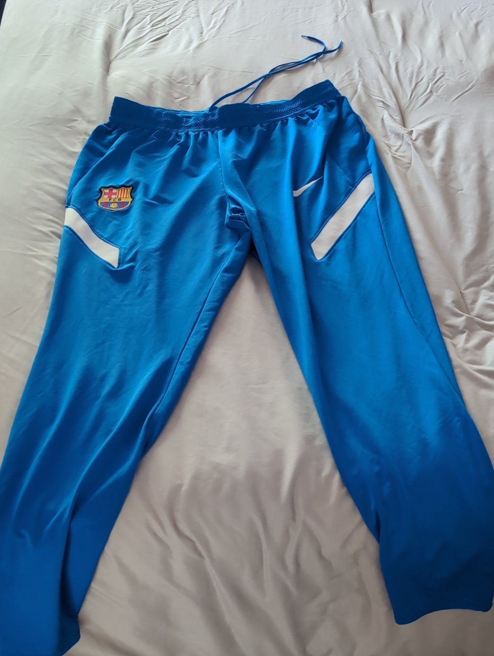 Nike Blue FC Barcelona Training Pants with White Accents